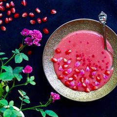 A picture of Rose and Pomegranate Custard.