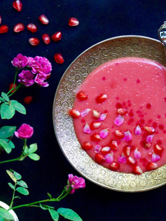 A picture of Rose and Pomegranate Custard.