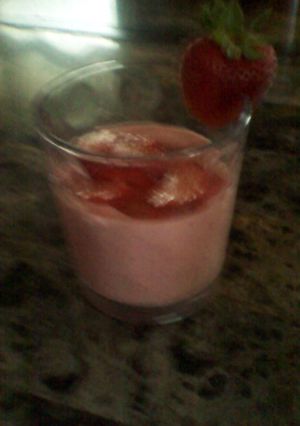A picture of Simple and sweet strawberry smootie.