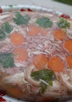 O poză a rețetei Răcitură de curcan cu picior de porc semiafumat.