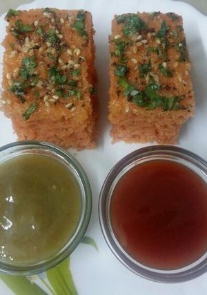 A picture of Watermelon Dhokla.