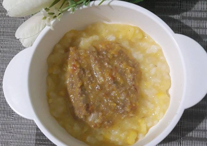 Ini dia! Resep buat Mpasi 9 bulan (nasi jagung with beef gravy) dijamin sedap