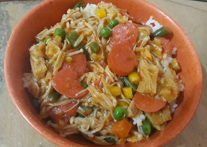 Resep Enoki Rice Bowl, Lezat