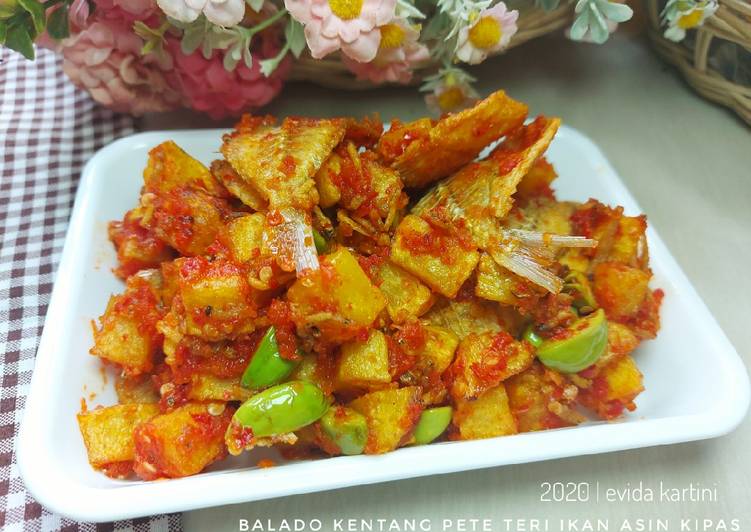 Siap Saji Balado Kentang Pete Teri Ikan Asin Kipas Enak Bergizi