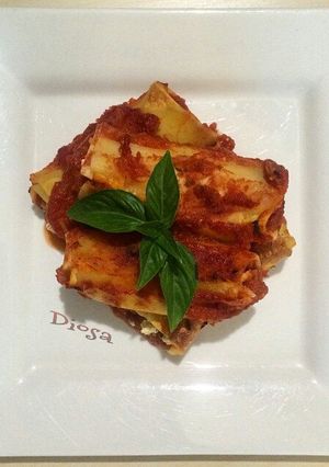 Una foto de Canelones rellenos de carne molida y queso crema