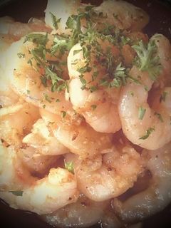 Una foto de Salteado de camarones