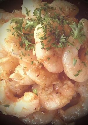 Una foto de Salteado de camarones
