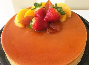 Una foto de Flan de Mandarina