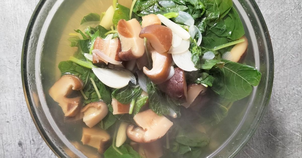 Sayur Bening Bayam dan Jamur Shiitake
