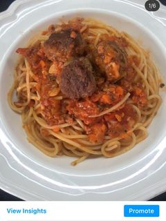Foto resep Spaghetti meatball with homemade bolognese sauce