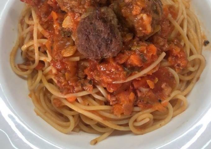Wajib coba! Resep bikin Spaghetti meatball with homemade bolognese sauce yang enak