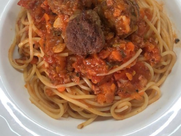 Wajib coba! Resep bikin Spaghetti meatball with homemade bolognese sauce yang enak