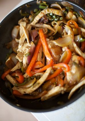 Una foto de Relleno de pollo para fajitas