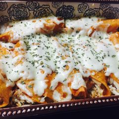 A picture of Chicken Enchiladas.