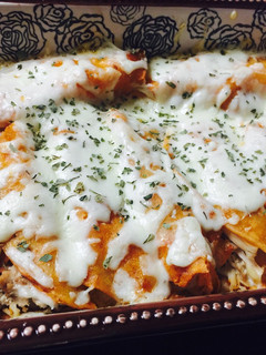 A picture of Chicken Enchiladas.
