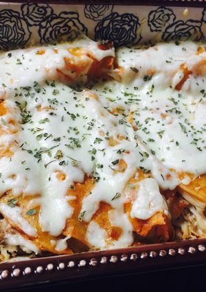 A picture of Chicken Enchiladas.
