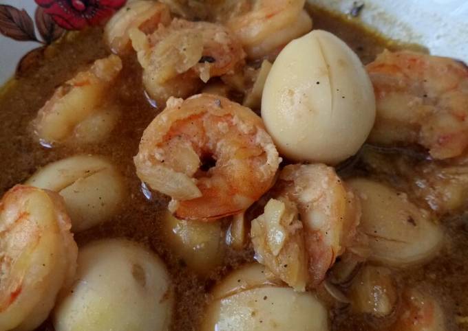 Udang+telur puyuh masak simple