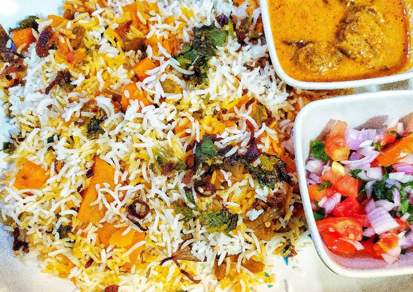 Vegetable Dum Biryani Restaurant style