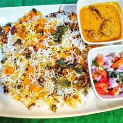 A picture of Vegetable Dum Biryani Restaurant style.