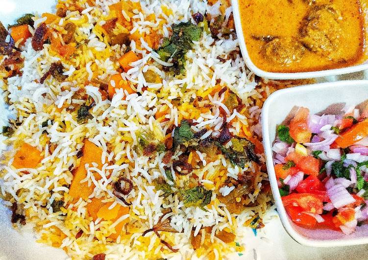 Vegetable Dum Biryani Restaurant style