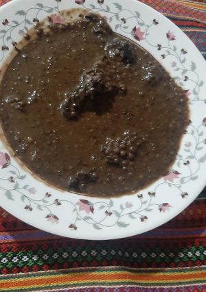 عکسی از دستور عدس سیاه با تباهگ (گوشت خشک)