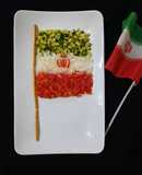 سالاد شیرازی با طرح پرچم ایران