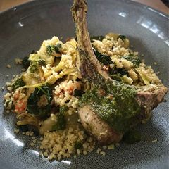 A picture of Chermoula Cutlets, Cabbage and Couscous.