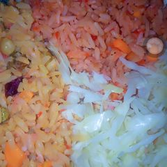 A picture of Friend rice with butter cabbage.