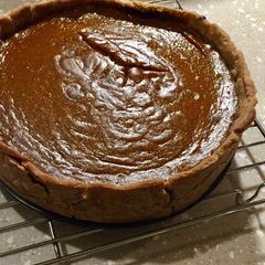 A picture of Sweet Pumpkin Pie With a Buckwheat Crust (Gluten & Dairy Free) 🥧 🎃.