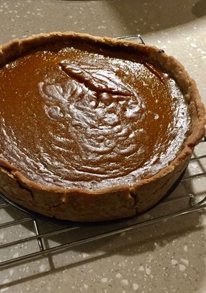 A picture of Sweet Pumpkin Pie With a Buckwheat Crust (Gluten & Dairy Free) 🥧 🎃.