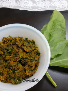 A picture of Spinach-Besan Sabzi.