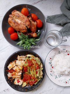 Foto resep Ayam Panggang, Sambel Terong Kukus