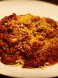 Italian Style Homemade Spaghetti with meat sauce
