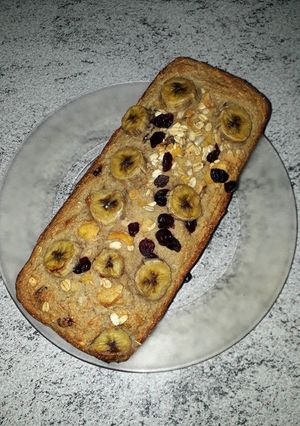 Una foto de Budín de salvado de avena y banana fitness
