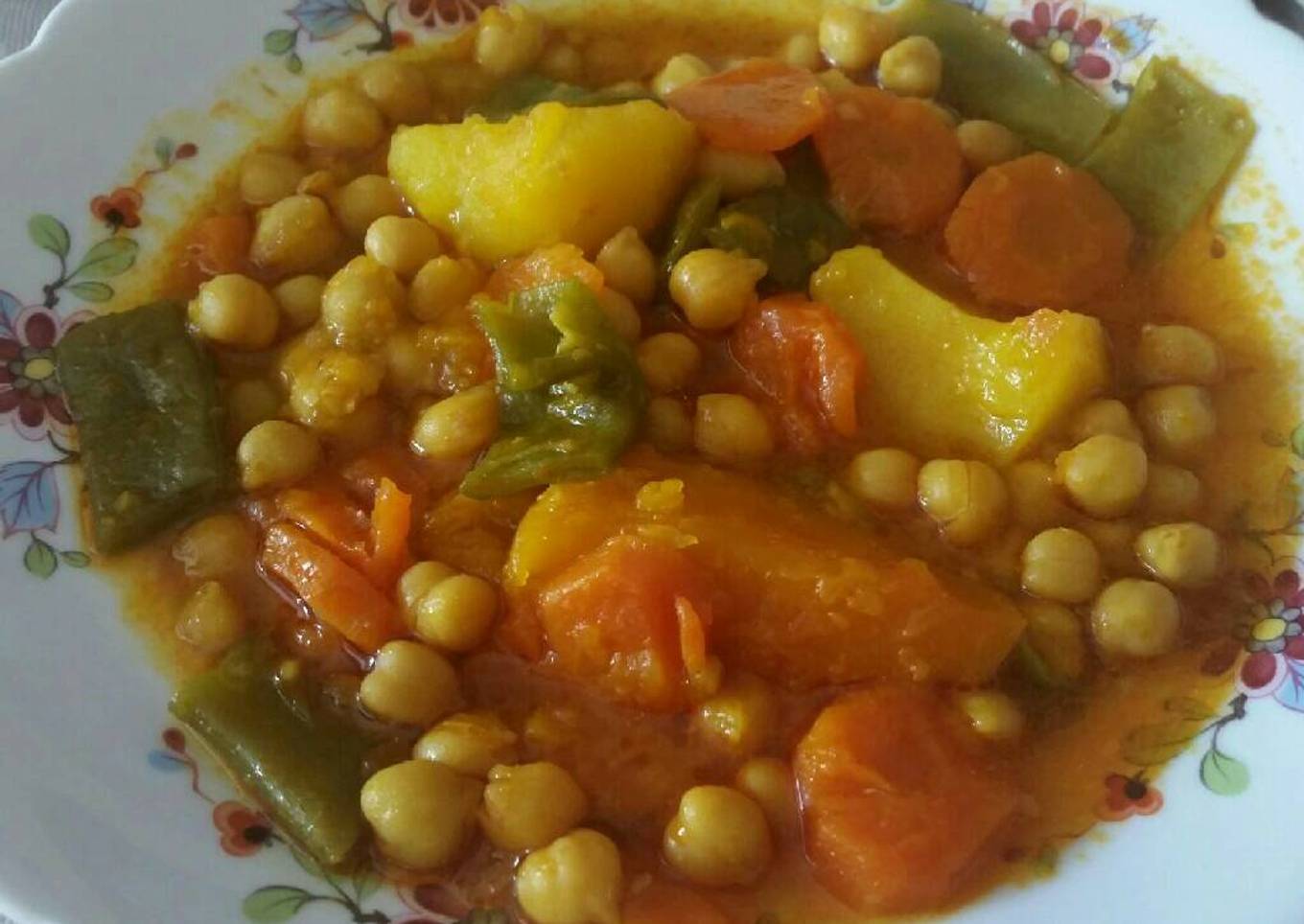 Potaje de garbanzos con calabaza