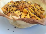 Canasta de crema pastelera y fruta