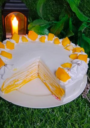 A picture of Mango Crepe Cake 🥭.