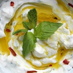 A picture of Labneh(Lebanese yogurt).