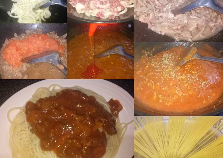 Bagaimana Menyiapkan Spaghetti and sauce homemade yang Enak