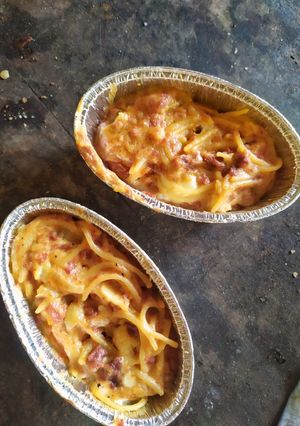 Foto resep Spaghetti Panggang Kornet Keju