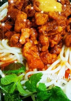 A picture of Chicken tikka pasta.