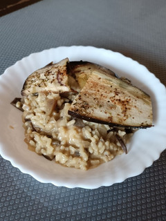 Una foto de Risotto de berenjena