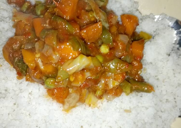 Recipe of Quick Dambun shinkafa + Vegetable Soup