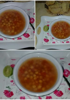 صورة لوصفة شوربه البليله او حمص الشام