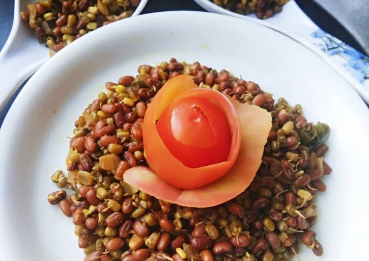 Simple Way to Prepare Any-night-of-the-week Sprouts Moong Moth salad