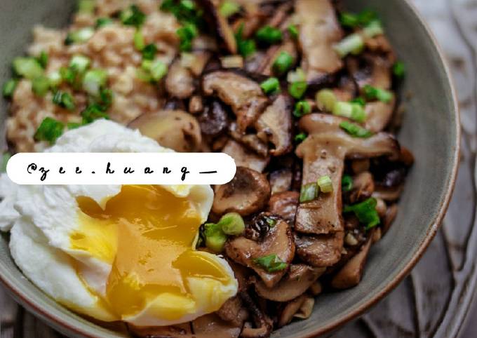 Langkah Mudah untuk Menyiapkan Bubur Oats shittake mushroom Anti Gagal
