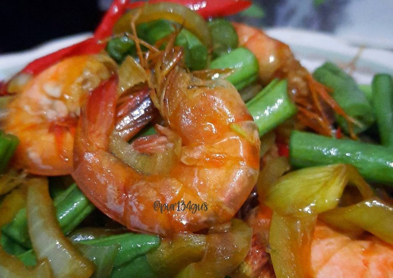 Tumis Udang Buncis Saos Tiram