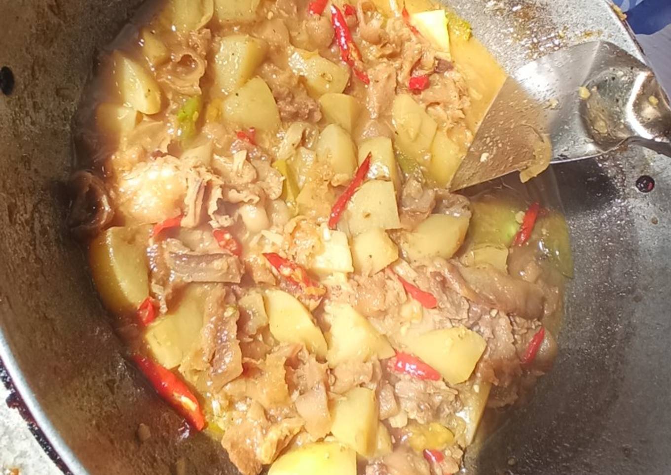 Oseng Tetelan Sapi Kentang