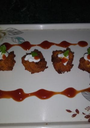 A picture of Kaddu ke pakode.