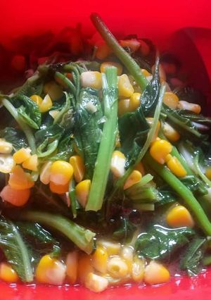 Foto resep Oseng Bayam Jagung Manis alaala MommySvaHomemade